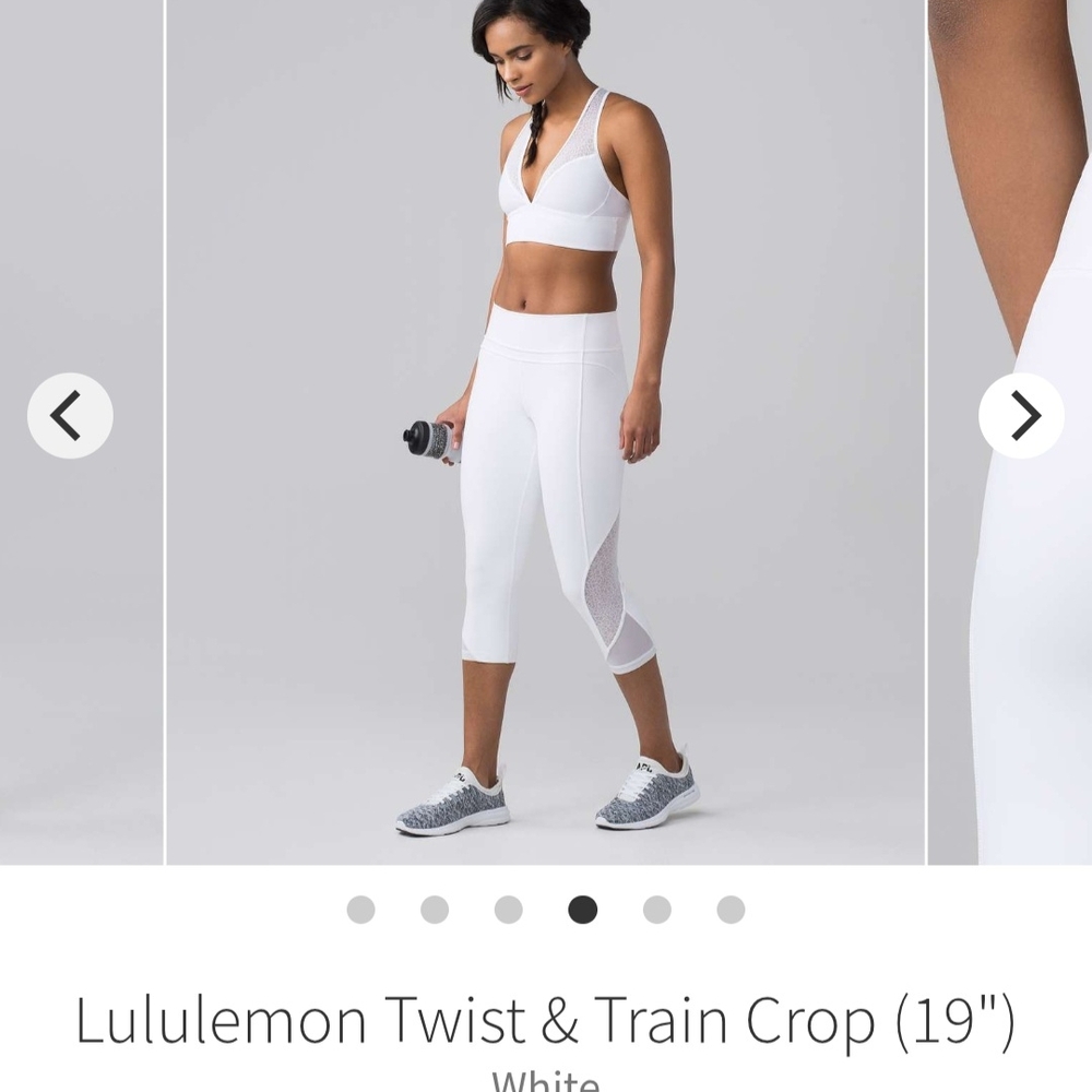 lululemon Athletica White Twist & Train Crop Pants Size 10